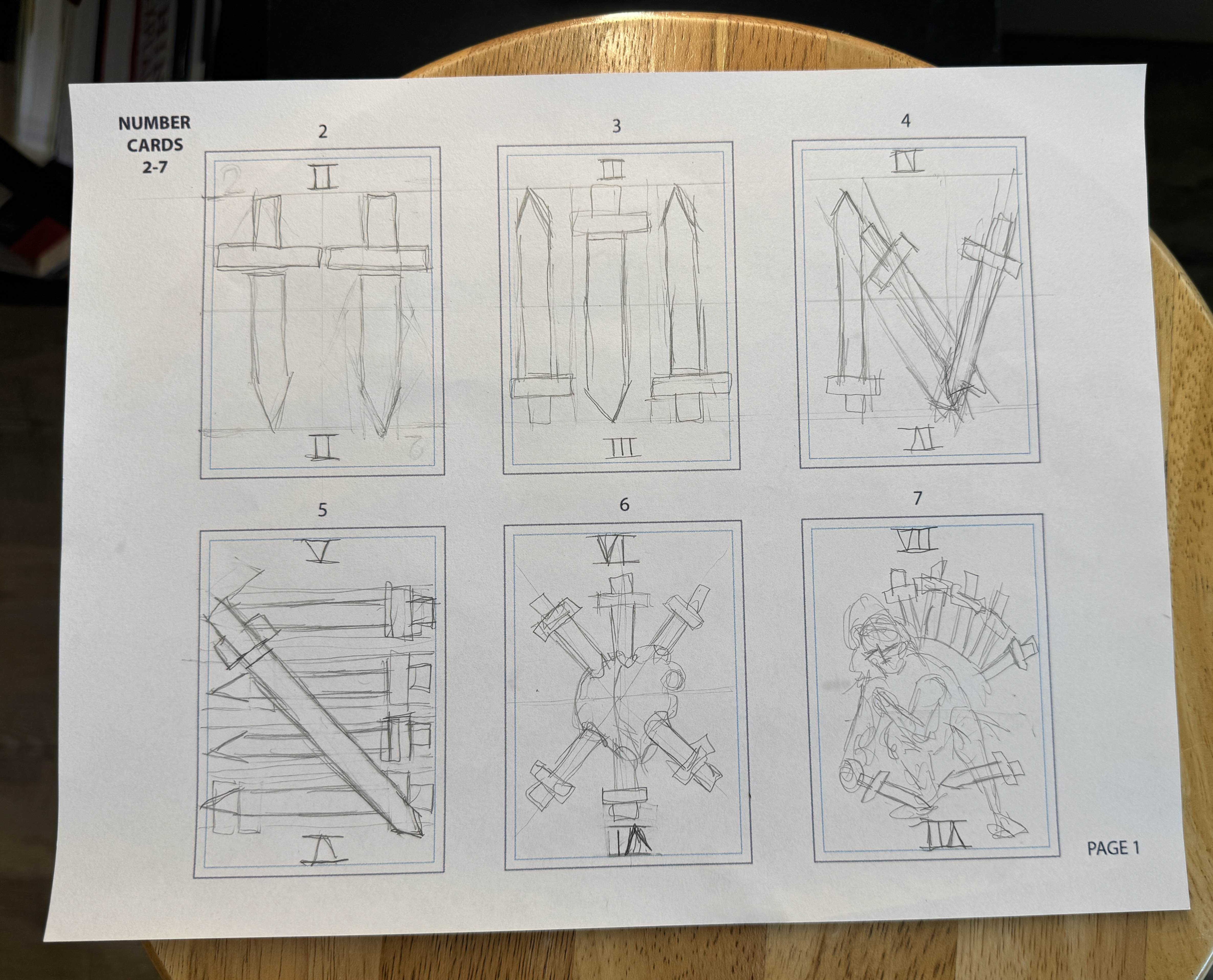 Playing Card Sketch Sheet 1