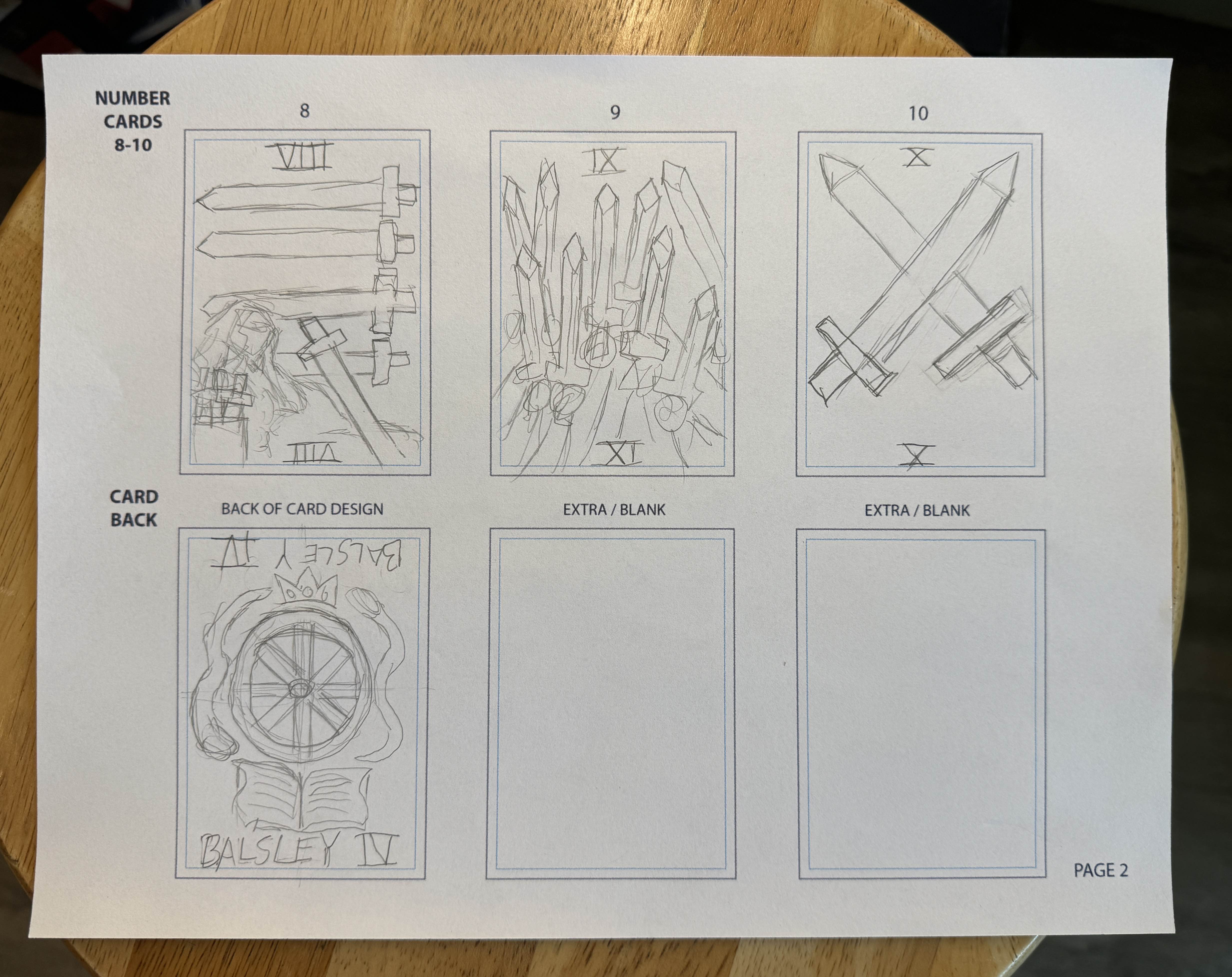 Playing Card Sketch Sheet 2