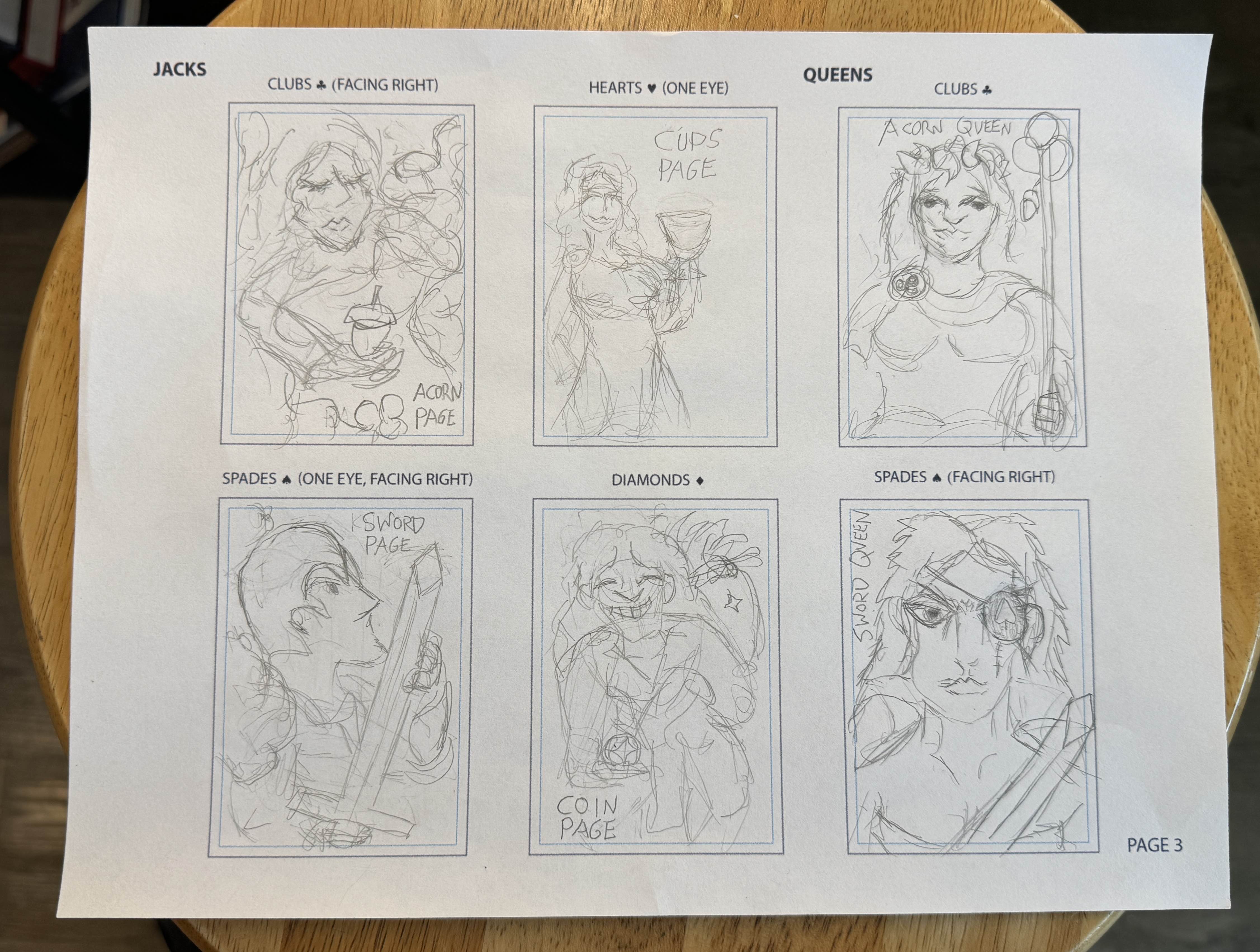 Playing Card Sketch Sheet 3