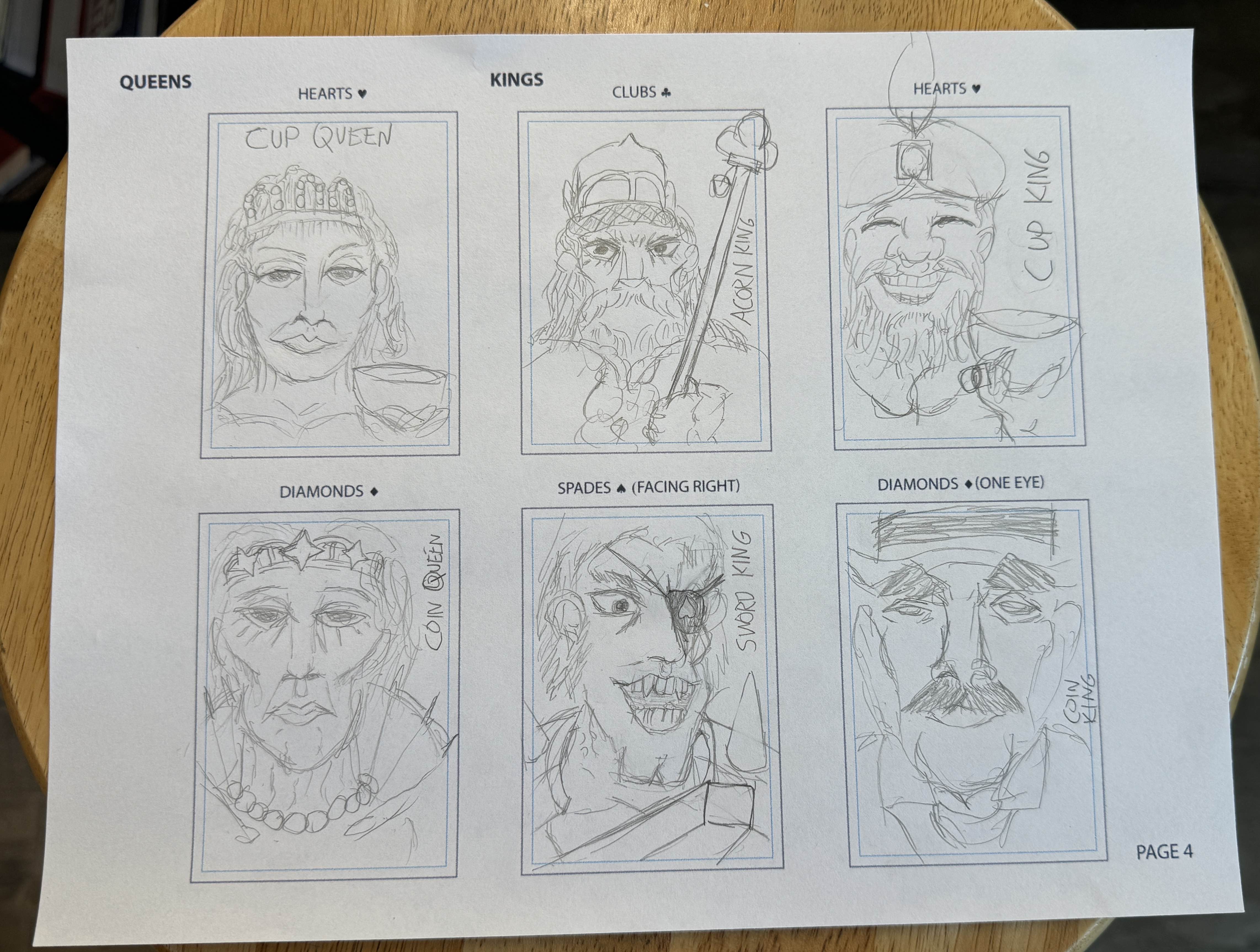 Playing Card Sketch Sheet 4